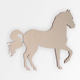 Unfinished Wooden Horse Cutout Rustic Wall Art Decor - thumbnail 3