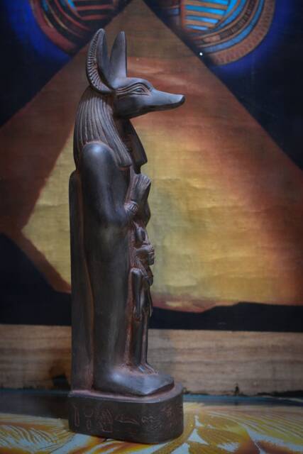 Statue Anubis God Of Death Black Sculpture Heavy Stone Made in Egypt - image 1