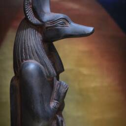 Statue Anubis God Of Death Black Sculpture Heavy Stone Made in Egypt - thumbnail 2