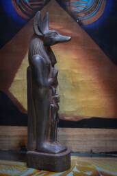 Statue Anubis God Of Death Black Sculpture Heavy Stone Made in Egypt - thumbnail 1