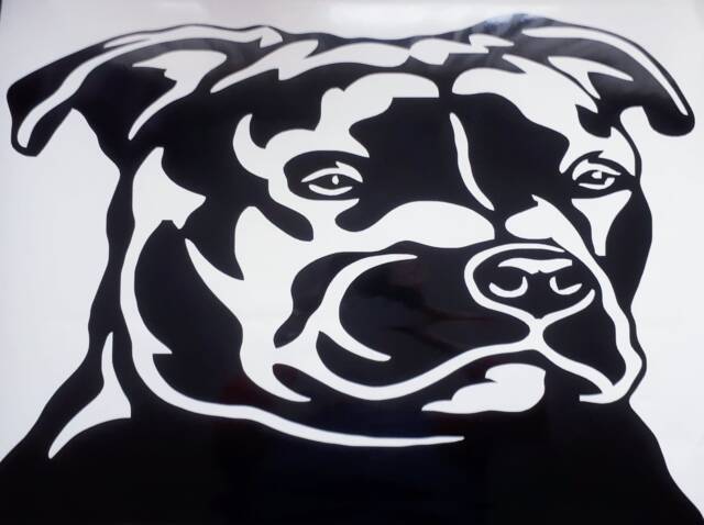 Staffy Decal Vinyl Wall Art Sticker Staffordshire Bull Terrier Dog Car Bonnet Side Graphic