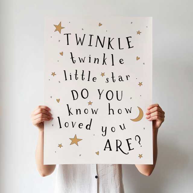 Twinkle Little Star Do You Know How Loved Are, Nursery Print, Unframed, A1/A2/A3/A4/A5, Affirmation Print - image 1