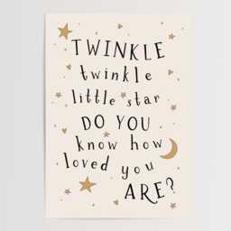 Twinkle Little Star Do You Know How Loved Are, Nursery Print, Unframed, A1/A2/A3/A4/A5, Affirmation Print - thumbnail 3