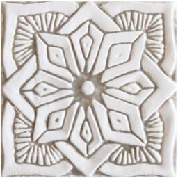 2 Ceramic Tiles For Wall Art, Ceramicart, Garden Decor, Kitchen Backsplash Tiles, Bathrooms Style, Moroccan-Mandala-Suzani Design 15cm Beige - thumbnail 2