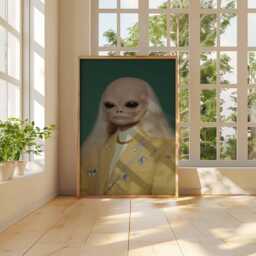 Alien Wall Art Funny Portrait Poster Surreal Extraterrestrial Print Weird Sci Fi Artwork Retro Pop Culture Decor Space Lover Gift Unframed - thumbnail 3