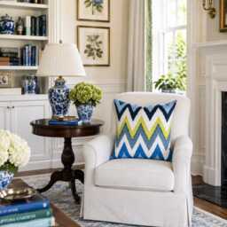 Schumacher Adras Ikat Pillow Cover - Blue Green Chevron Martyn Lawrence Bullard Designer Decor - thumbnail 3