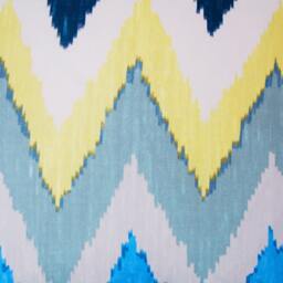 Schumacher Ikat Pillow Cover Blue Green Chevron, Martyn Lawrence Bullard Adras - thumbnail 3
