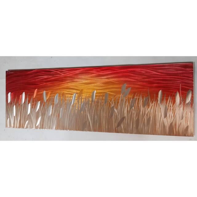 Abstract Metal Wall Art, Sunset By The Lake, Indoor/Outdoor Artwork - image 1