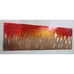 Abstract Metal Wall Art, Sunset By The Lake, Indoor/Outdoor Artwork - thumbnail 3