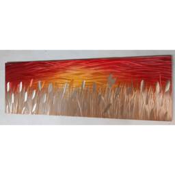 Abstract Metal Wall Art, Sunset By The Lake, Indoor/Outdoor Artwork - thumbnail 1