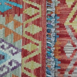 Tribal Runner Rug, Handmade Artisan Afghan Turkish Scandinavian Navajo Bohemian Flatweave Wool Kilim Rug 243x89 cm - thumbnail 3