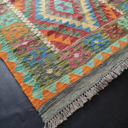 Kilim Rug Classic, Handmade Artisan Afghan Turkish Aztec Geometric Wool 165x99 cm - thumbnail 2