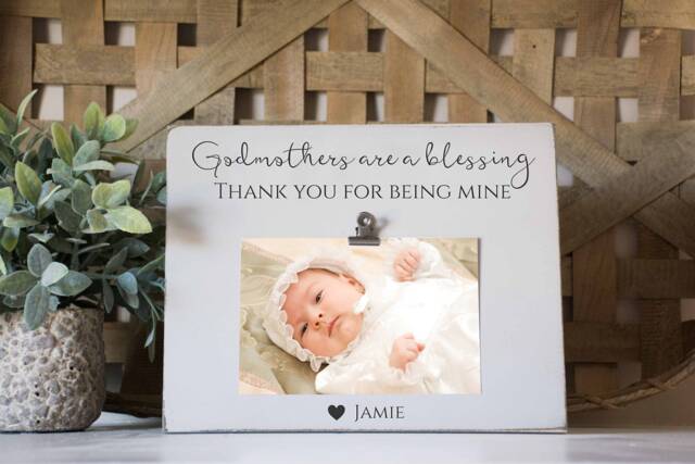 Godmother Picture Frame From Child, Godmother Gift, Godparent Frame, Godmothers Are A Blessing, Baptism, Christening, Thank You - image 1