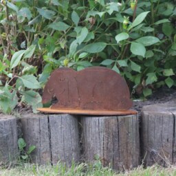 Rusty Metal Lop Eared Rabbit Garden Ornament, Pet Memorial - thumbnail 3