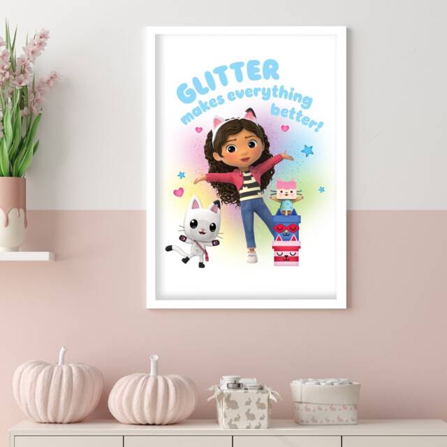 Gabby's Dollhouse Print - Glitter Makes Everything Better Poster Kids Wall Art - image 1