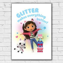 Gabby's Dollhouse Print - Glitter Makes Everything Better Poster Kids Wall Art - thumbnail 3