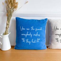 You Are The Friend Everybody Wishes They Had Linen Cushion With Mini Flower Trim/Birthday Gift For A Friends Christmas Thank You Present