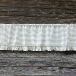 Linen Curtain Valance With Ruffles, Striped Curtain, Window Panel French Country Shabby Chic Cafe Curtains - thumbnail 3
