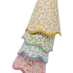 Scallop Lampshade - Double Fabric Blue Dulcie Ian Sanderson Scallop Any Light Fitting Plus Battery - thumbnail 3
