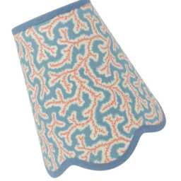 Scallop Lampshade - Double Fabric Blue Dulcie Ian Sanderson Scallop Any Light Fitting Plus Battery - thumbnail 2