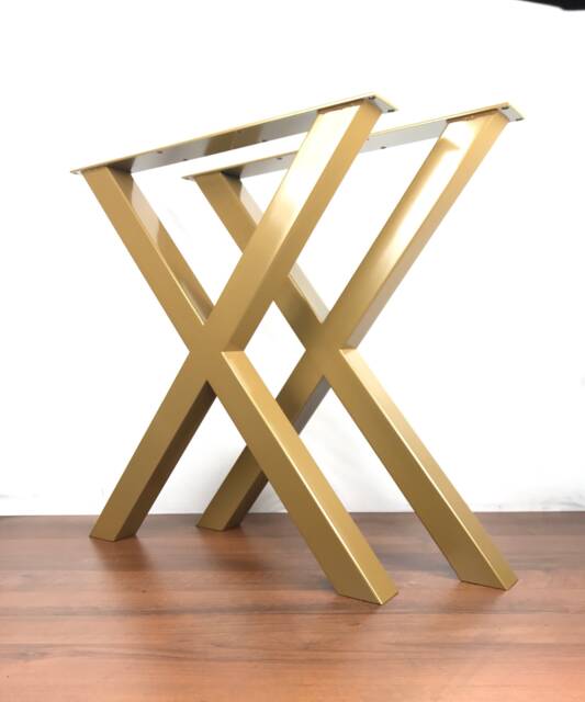 steel Table Legs, Industrial Look Desk Dining Furniture X-Shaped Kitchen Legs, Set Of 2 - image 1