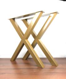 steel Table Legs, Industrial Look Desk Dining Furniture X-Shaped Kitchen Legs, Set Of 2 - thumbnail 1