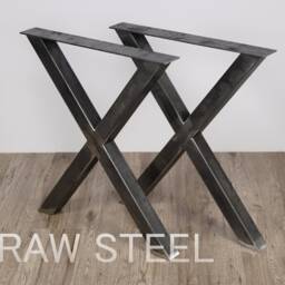 steel Table Legs, Industrial Look Desk Dining Furniture X-Shaped Kitchen Legs, Set Of 2 - thumbnail 3