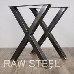 steel Table Legs, Industrial Look Desk Dining Furniture X-Shaped Kitchen Legs, Set Of 2 - thumbnail 2