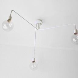 Liam - Contemporary White Chandelier With 3 Geometric Arms For Modern Home Decor - thumbnail 2