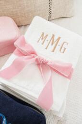 Embroidered Guest Towels // Bath & Hand Towel, Monogram Towels, Custom Bathroom Monogrammed - thumbnail 1