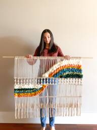 Custom Large Macrame Wall Hanging - Bohemian Woven Tapestry Decor - thumbnail 1