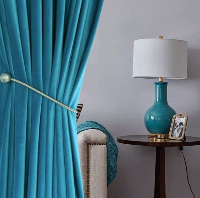 Pair Of Royal Blue Velvet Curtains, Bedroom Living Room Custom Curtains - image 1