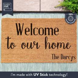 Welcome To Our Home Family Name Doormat - Custom Rug Last Door Mat Housewarming Gift - thumbnail 1
