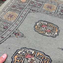 2.6x7 Pistachio Green 3 Ply Handmade Bokhara Runner Rug - Hallway Stairs Carpet, Extra Thick Pile - thumbnail 4