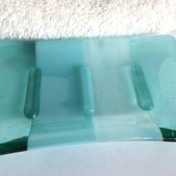Fused Glass Soap Dish in Aquamarine & Turquoise By Bprdesigns - thumbnail 2