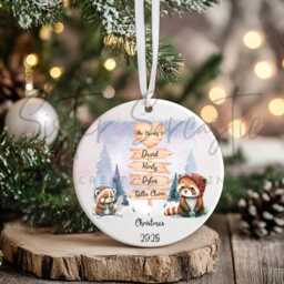 Personalised Christmas Decoration - Family Gift Custom Bauble Stocking Filler Eve Box - thumbnail 1