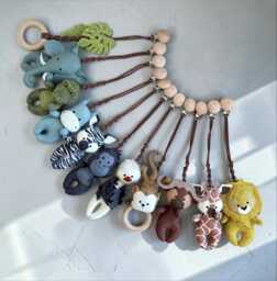 Safari Stroller Toy, Baby Car Seat Rattle, Jungle Animal Pram Hanging Toy