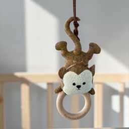 Safari Stroller Toy Felt Jungle Animal Car Seat Toy, Baby Gift - thumbnail 3