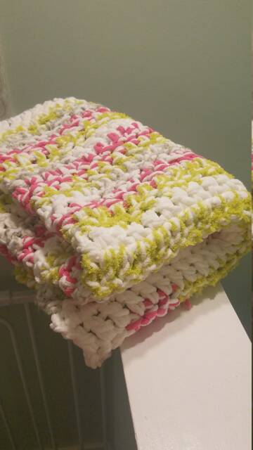 Crochet Throw Blanket, Decorative Throw, Lapghan, Chunky Soft Baby Neon Lap - image 1