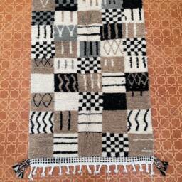 Moroccan Berber Wool Rug Geometric Checkered Design - 3.51 X 5.51 Ft - thumbnail 2