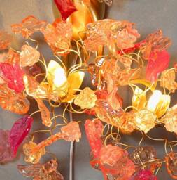 Double Bouquet Wall Lamp - Sconces With Flowers At Pink Orange Color, Handmade Sconce - thumbnail 2