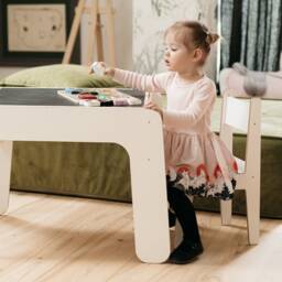 sturdy Birch Plywood Chair For Kids - Safe & Durable Toddler Seat With Rounded Edges Home Use - thumbnail 2