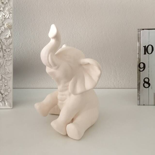 Ceramic Elephant - Ready To Paint Bisque Figurine For Diy Craft Projects & Unique Home Decor - image 1