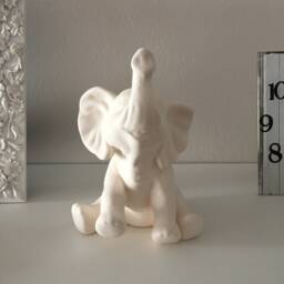 Ceramic Elephant - Ready To Paint Bisque Figurine For Diy Craft Projects & Unique Home Decor - thumbnail 2