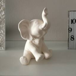 Ceramic Elephant - Ready To Paint Bisque Figurine For Diy Craft Projects & Unique Home Decor - thumbnail 3