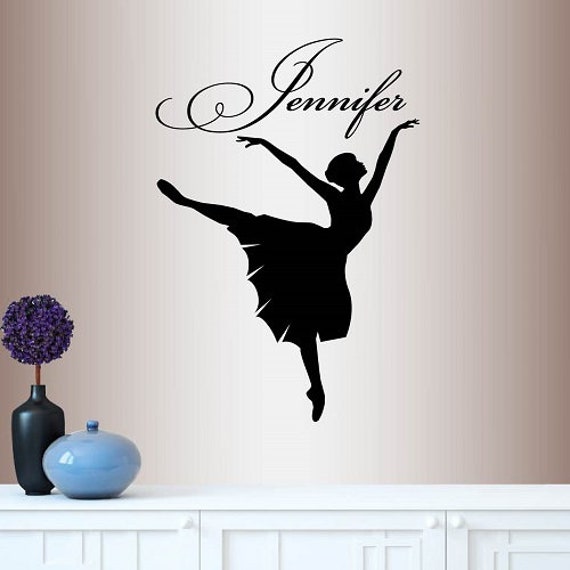 In-Style Decals Wall Vinyl Decal Home Decor Art Sticker Custom Name Girl Woman Dancing Ballerina Nursery Room Removable Mural Design 310 - image 1