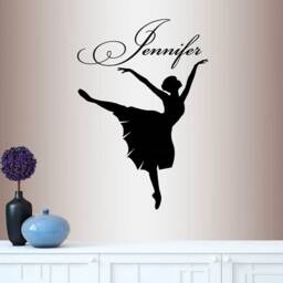 In-Style Decals Wall Vinyl Decal Home Decor Art Sticker Custom Name Girl Woman Dancing Ballerina Nursery Room Removable Mural Design 310 - thumbnail 1
