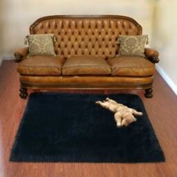 Plush Faux Sheepskin Rug - Shaggy Fur Accent Carpet, Usa Made - thumbnail 4