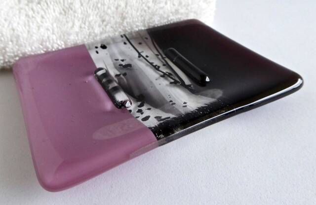 Fused Glass Soap Dish in Deep Plum By Bprdesigns - image 1