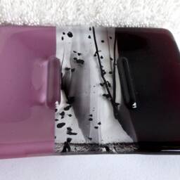 Fused Glass Soap Dish in Deep Plum By Bprdesigns - thumbnail 2
